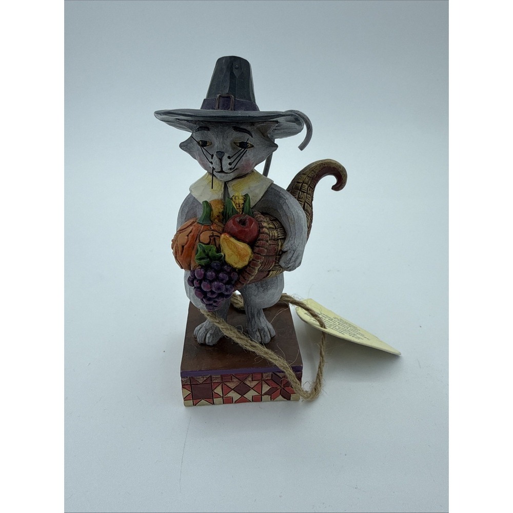 Jim Shore Heartwood Creek Everyone Give Thanks Pilgrim Cat 4036237  2013